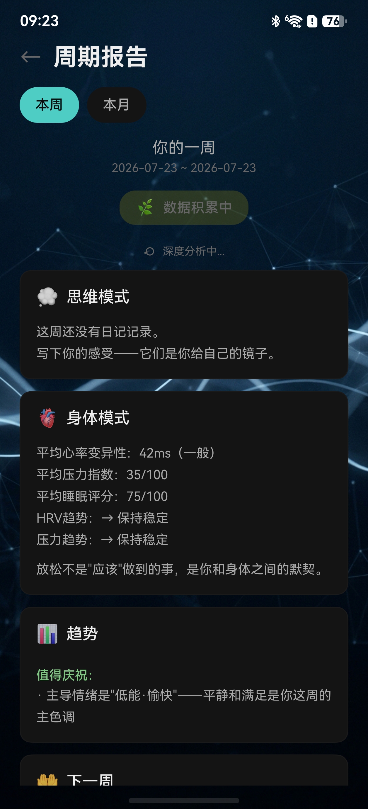 周期报告界面
